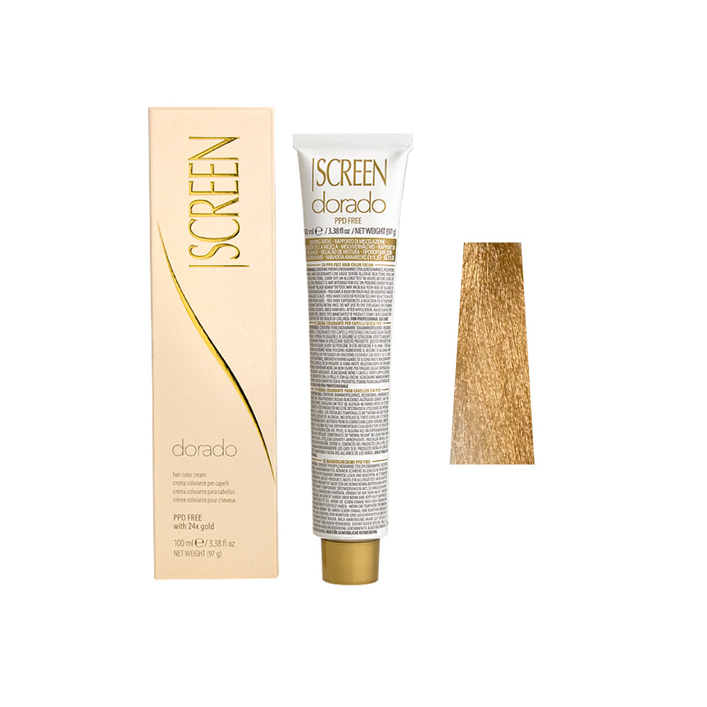 Крем-фарба для волосся перманентна з 24-каратним золотом SCREEN Dorado 10D (10.3) Golden Ultra Light Вlonde, 100 ml - 1